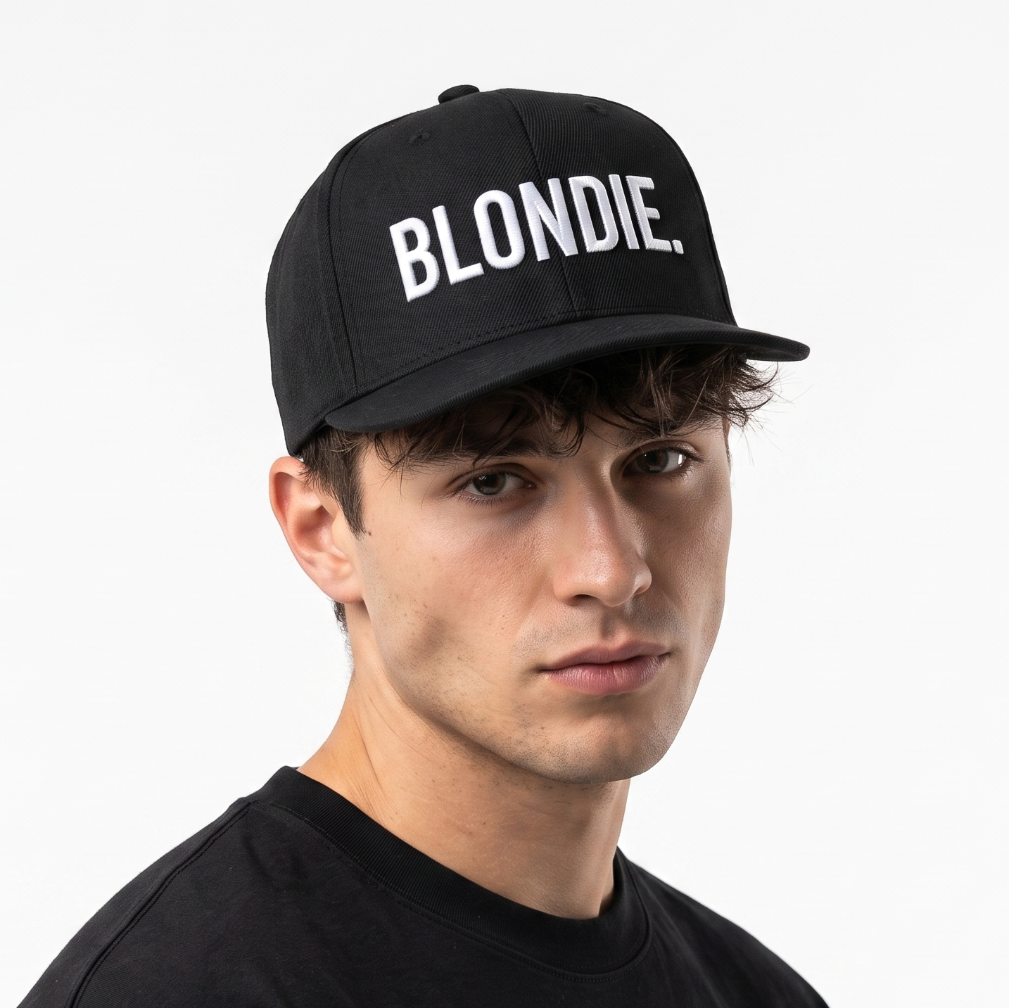 Thrifted Blondie Rock Band Black Flat Brim Cap - Size 56-58cm