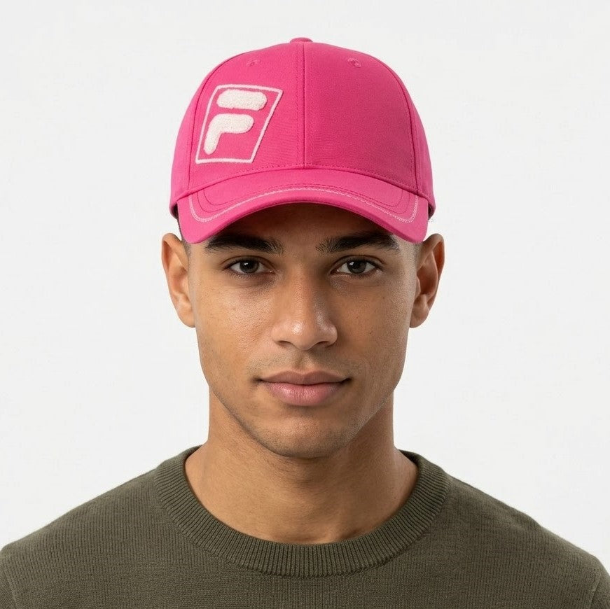 Fila Classic Chenille F-Box Logo Bubblegum Pink Thrifted Hat