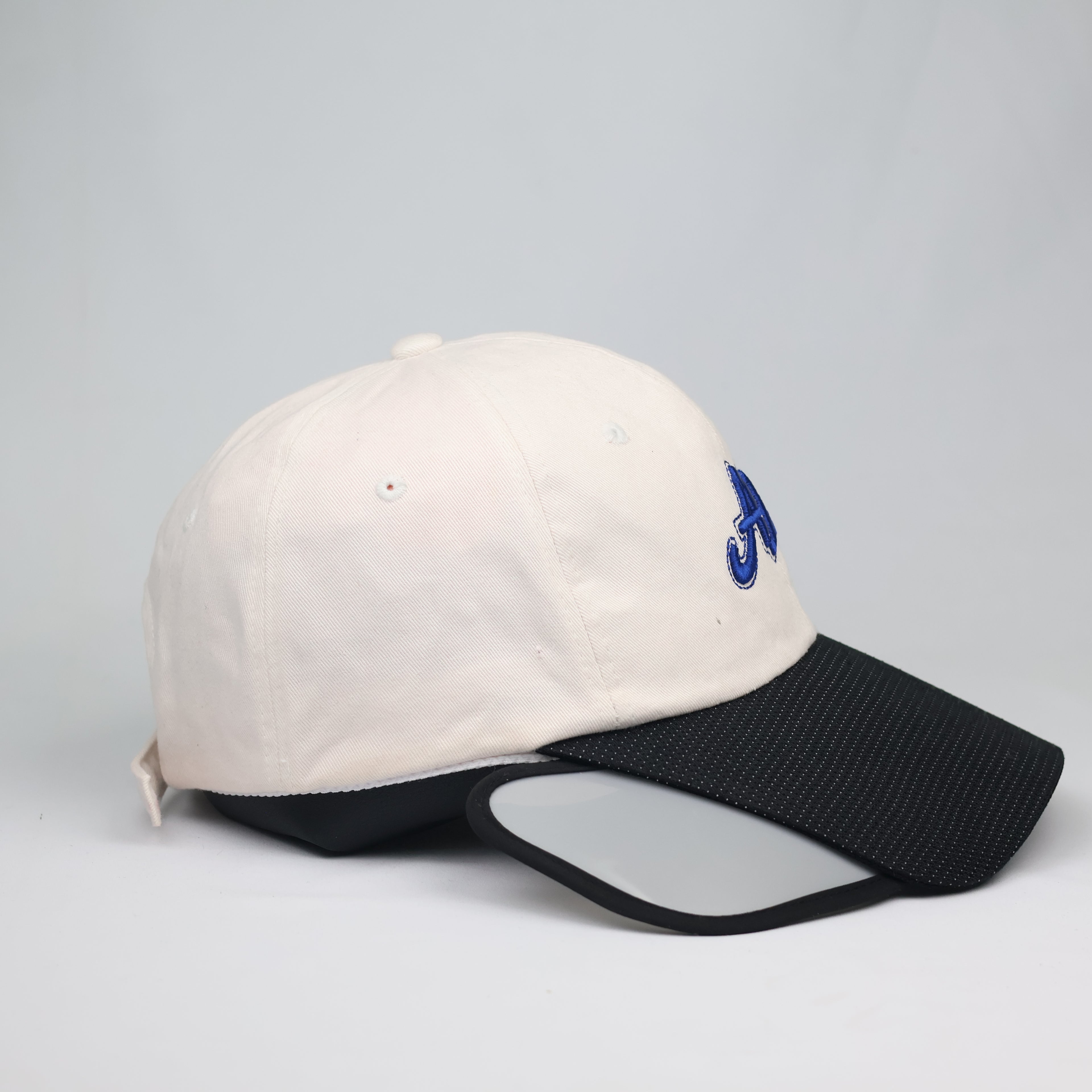 Thrifted Andre Kim Designer White Blue Embroidered Dad Hat