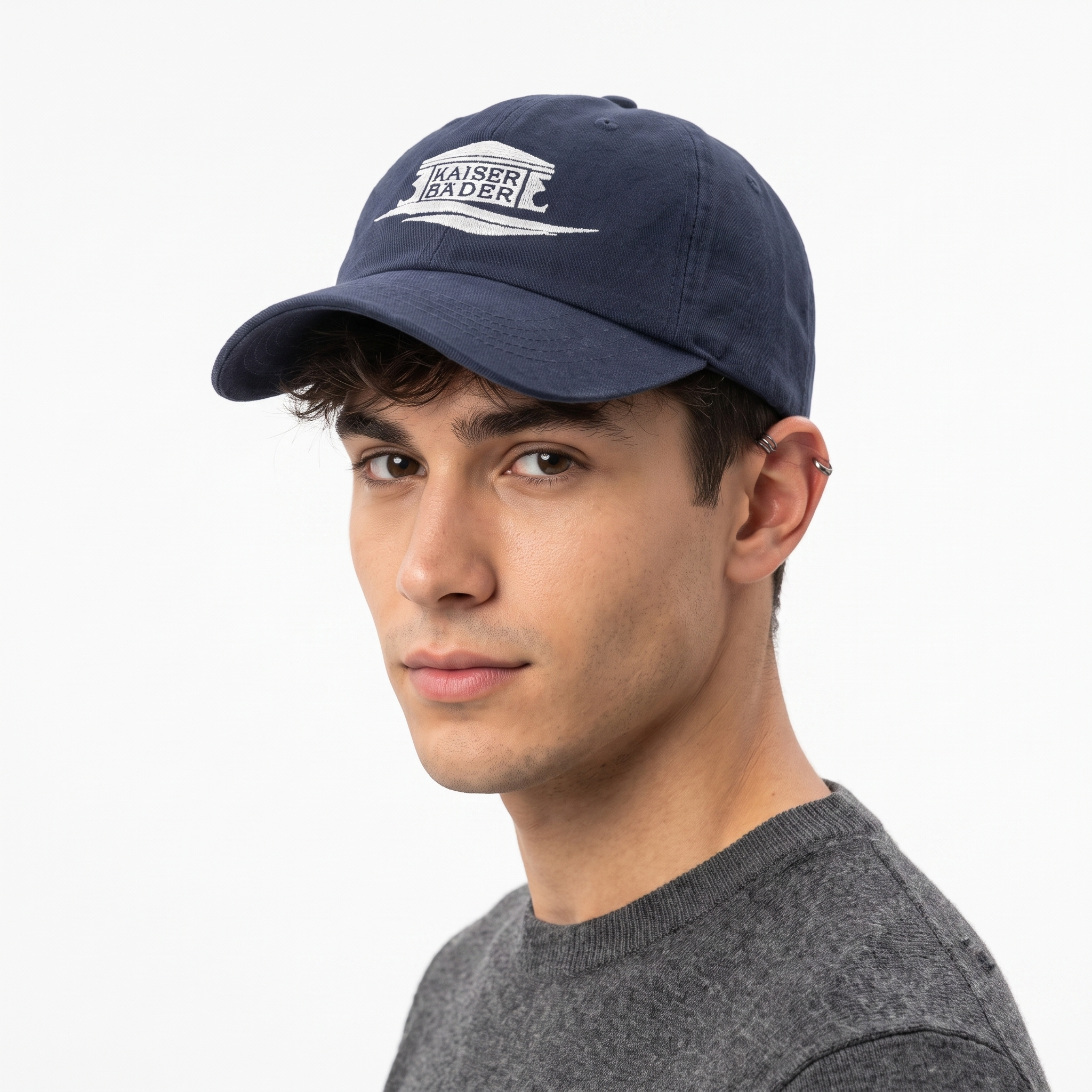 Thrifted Vintage Result Cap Company Navy Blue Strapback - Kaiser Bäder German Resort Cap
