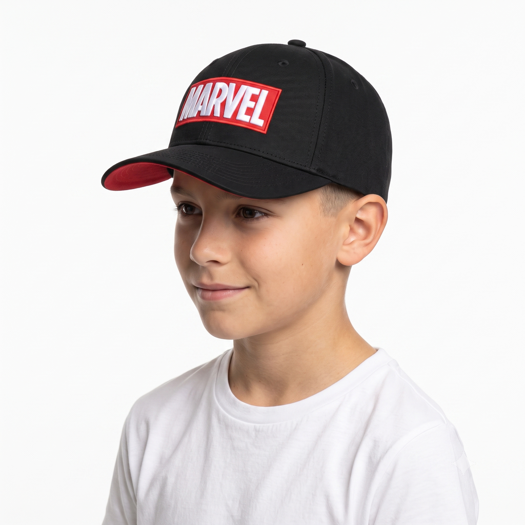 Vintage Marvel Box Logo Snapback Hat | Thrifted Black & Red Superhero Cap