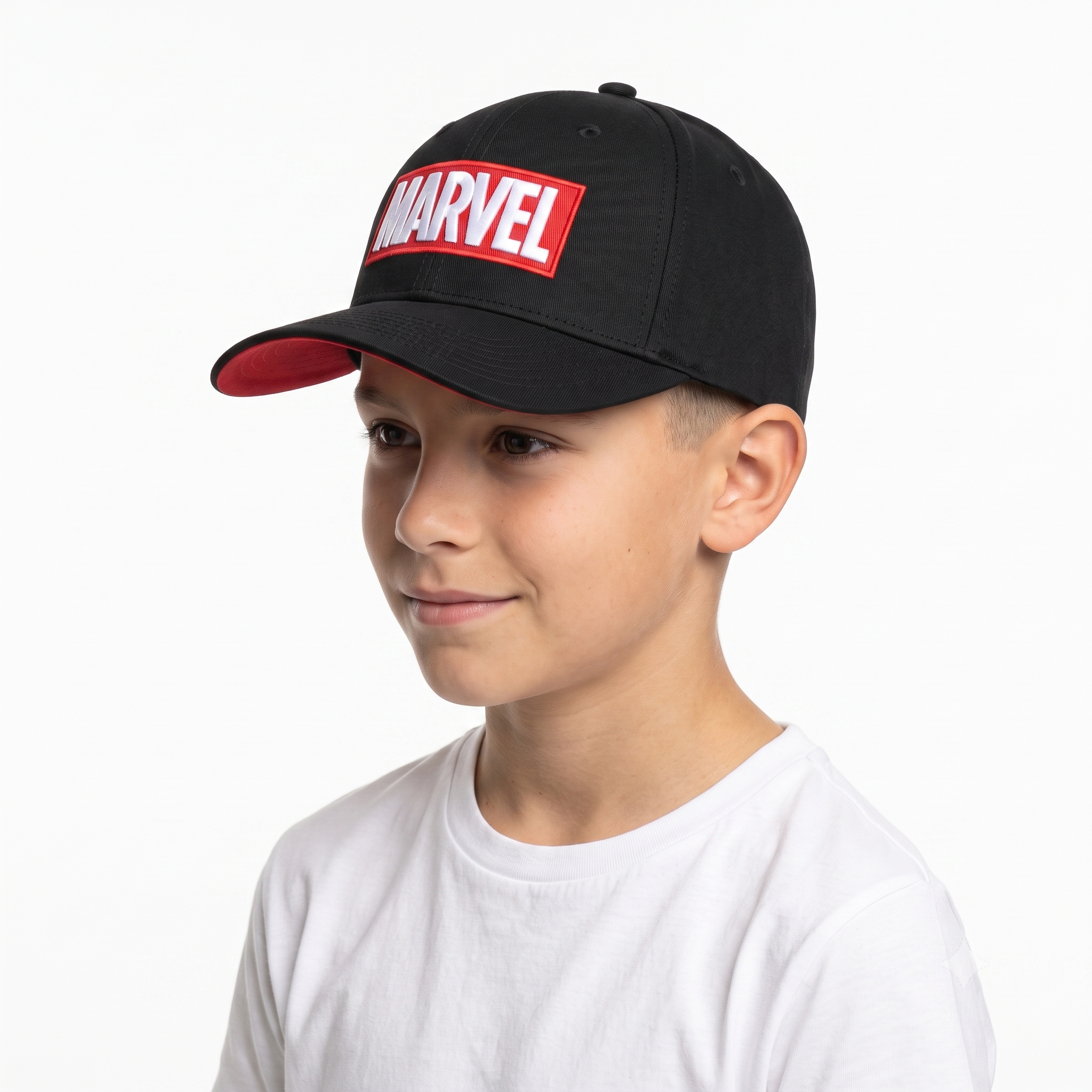 Vintage Marvel Box Logo Snapback Hat | Thrifted Black & Red Superhero Cap