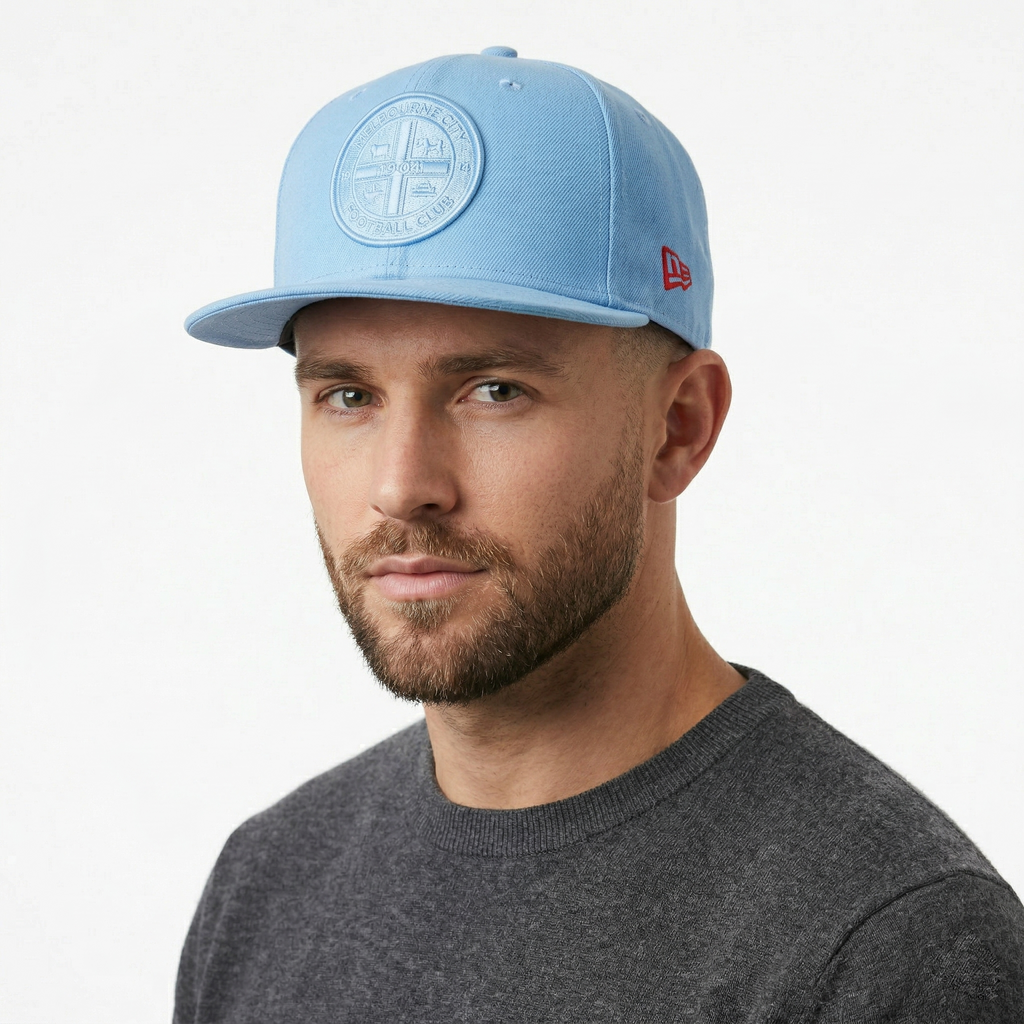 New Era 9FIFTY Melbourne City FC Thrifted  Snapback Hat - Sky Blue/Red