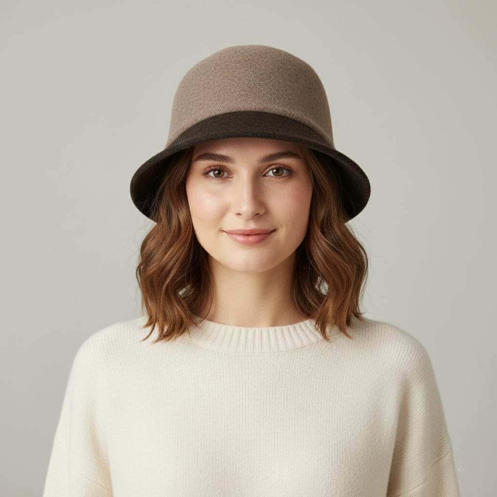 Women’s Premium Brown Wool Beanie - Warm Natural Knit Hat