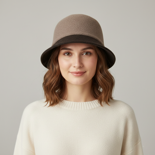 Women’s Premium Brown Wool Beanie - Warm Natural Knit Hat