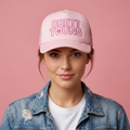 rett Young Official Tour Merchandise Pink Trucker Thrifted Hat – Women's Cap