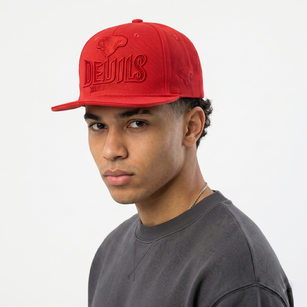 Thrifted FSBN Basketball Sports Edition Red Snapback Hat