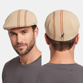 Vintage Kangol Beige Striped Tropic Flat Cap