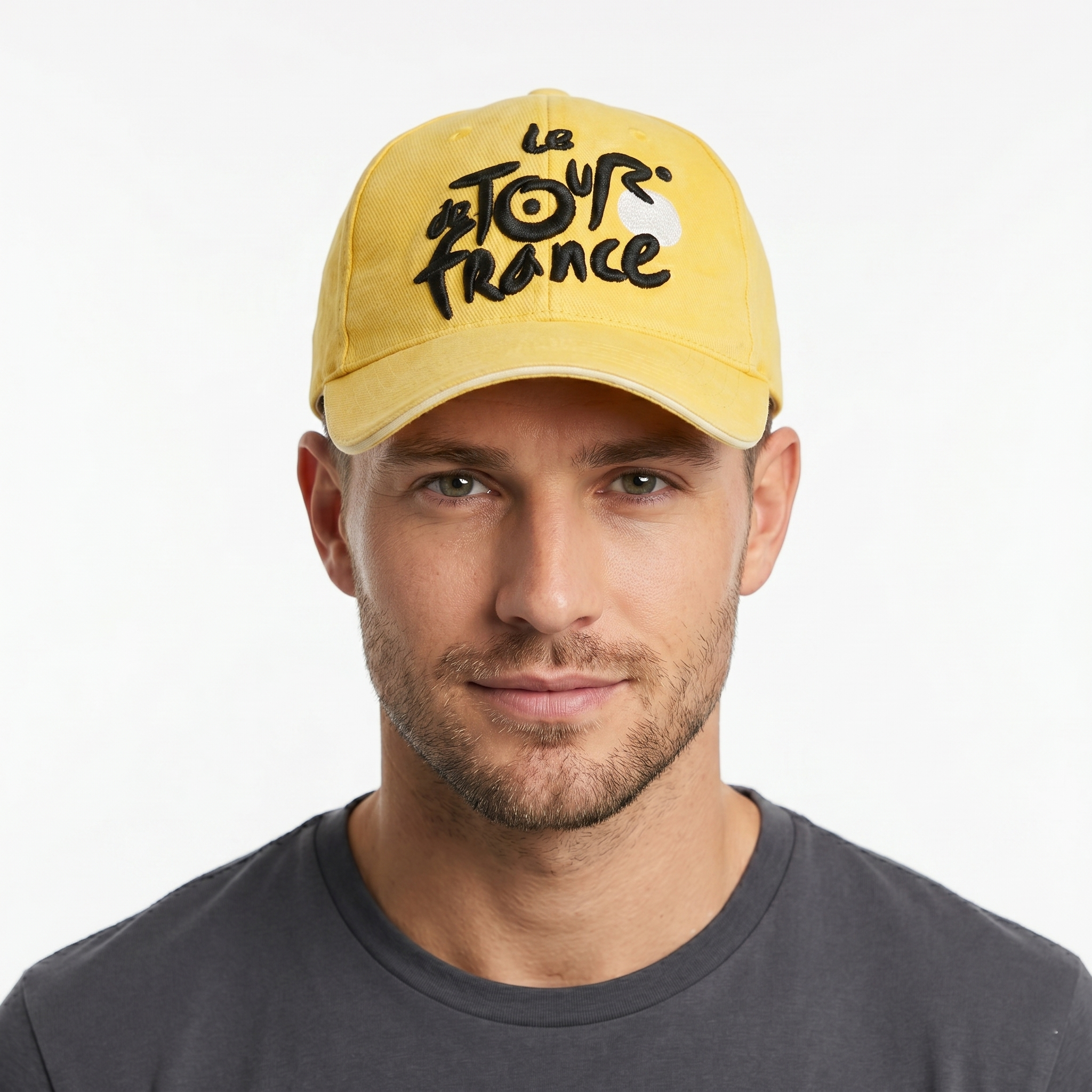 Le Tour de France Graphic Embroidered Yellow Strapback Thrifted Hat