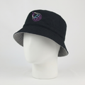 Thrifted Beechfield Embroidered Volleyball Sun Hat - Black / Beige Lining