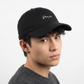 Thrifted BigHead Planet Black "me" Cursive Script Strapback Hat