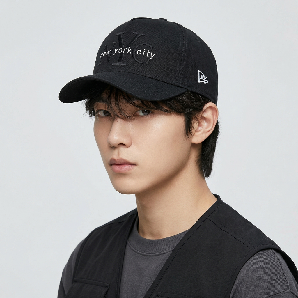 New Era New York City Embroidered Black Thrifted Baseball Cap