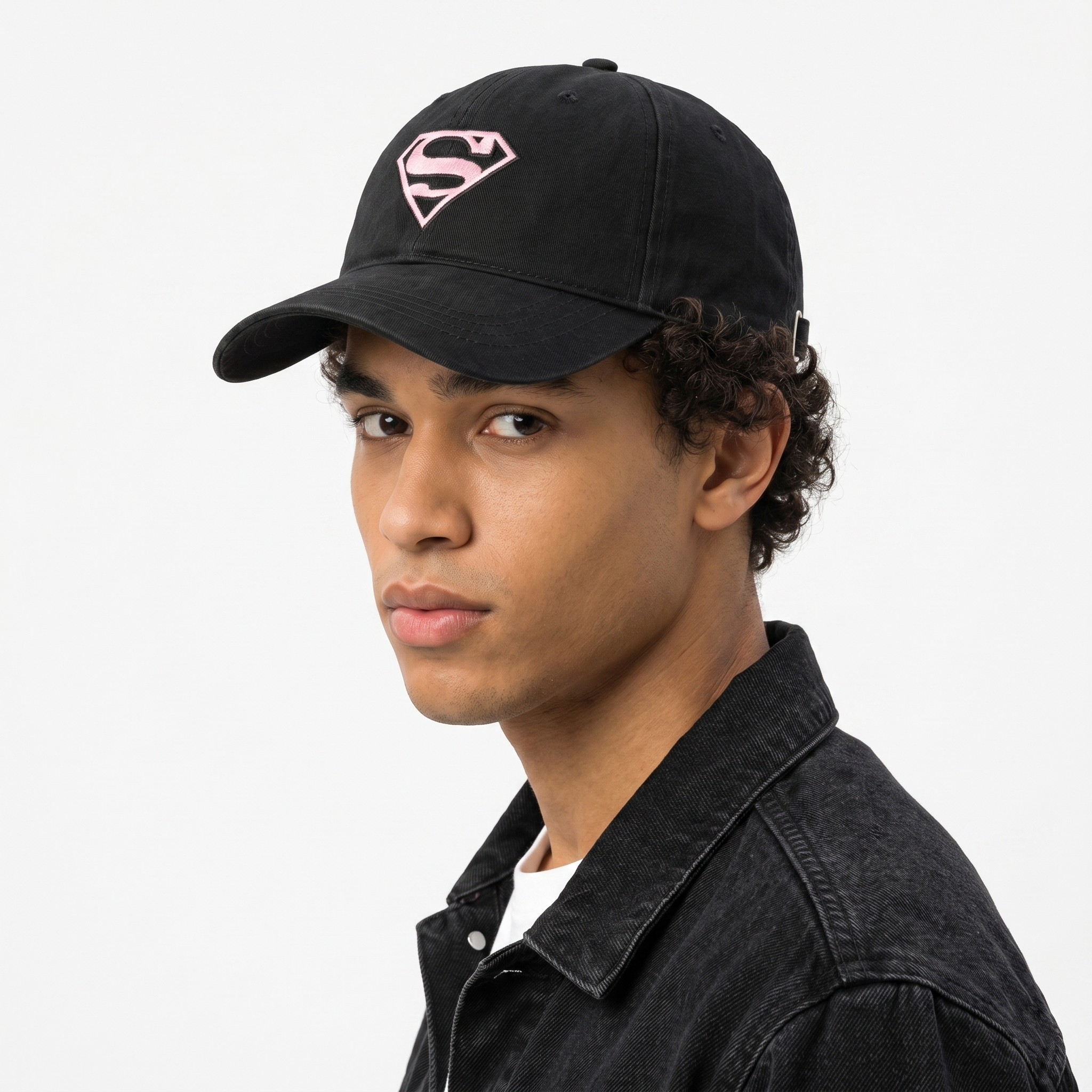 Thrifted Sinsay DC Comics Superman Pink Shield Black Cap