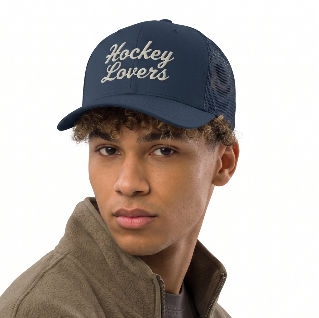 Hockey Loverz Embroidered Mesh Cap | Thrifted Athletic Hat 56-58cm