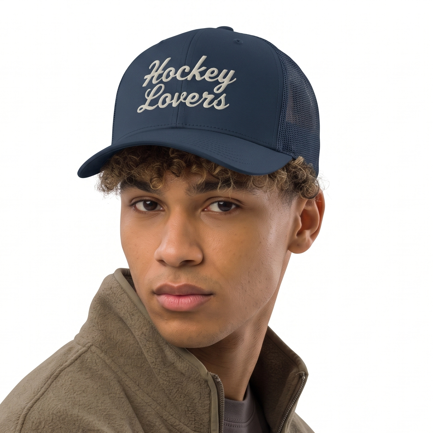 Hockey Loverz Embroidered Mesh Cap | Thrifted Athletic Hat 56-58cm