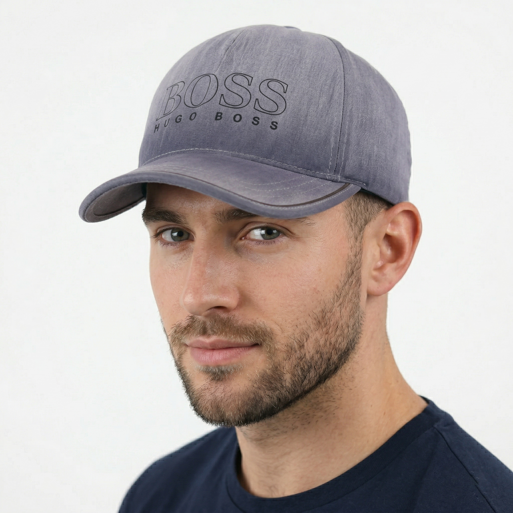 Hugo Boss Grey Vintage Thrifted Baseball Cap - Authentic Thrifted