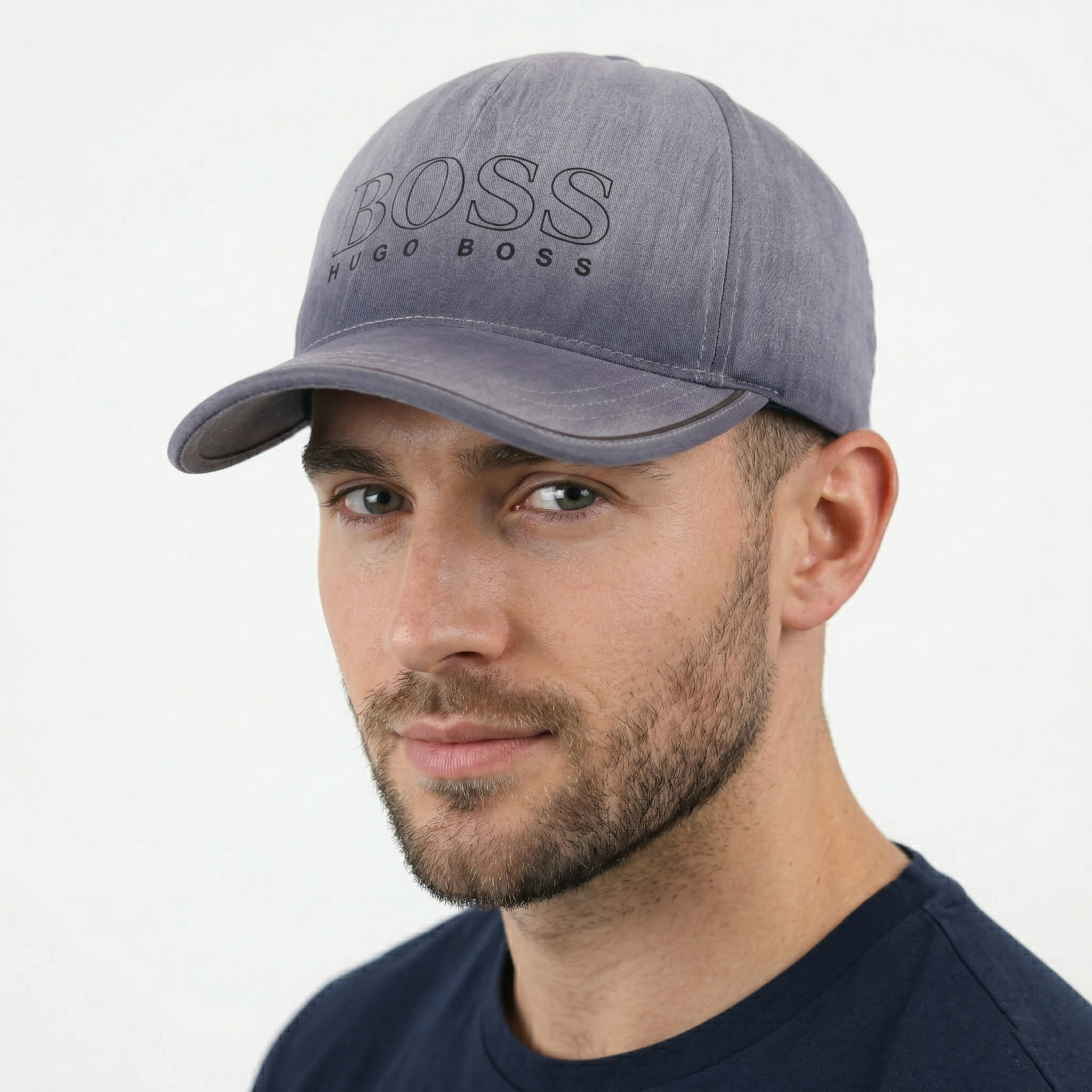 Hugo Boss Grey Vintage Thrifted Baseball Cap - Authentic Thrifted