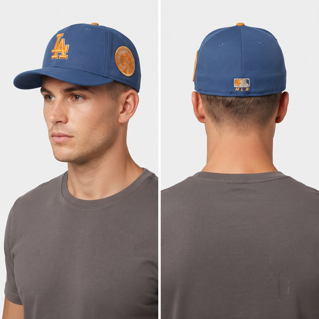 Thrifted LA Dodgers Blue Yellow Embroidered Side Patch Baseball Cap