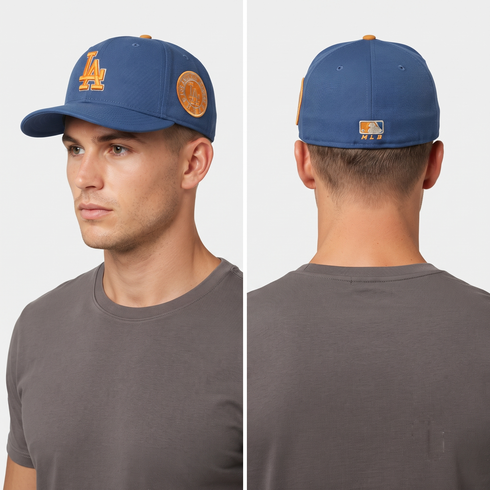 Thrifted LA Dodgers Blue Yellow Embroidered Side Patch Baseball Cap