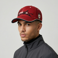 Vintage Red Performance Golf Hat with Black & Cream Piping - JDX