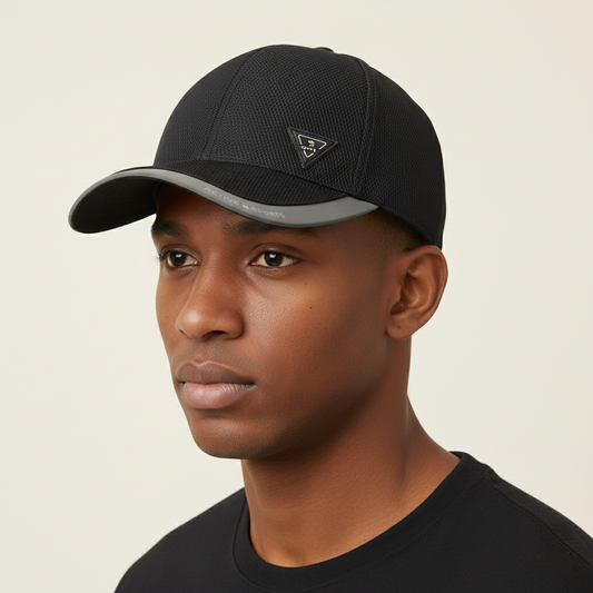 Outdoor Active Sports Mesh Breathable Performance Thrifted Cap - Black