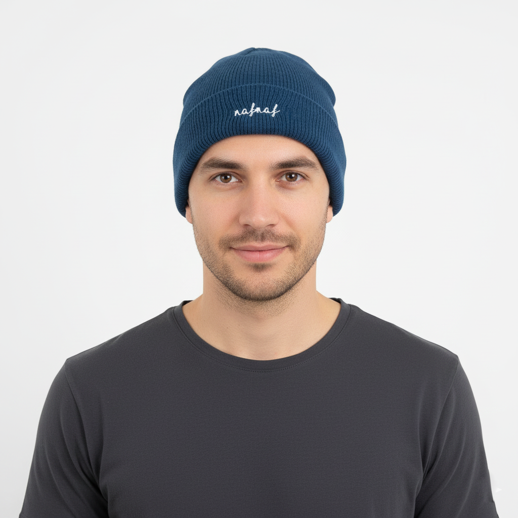 Naf Naf Paris Blue Winter Beanie - French Fashion Brand