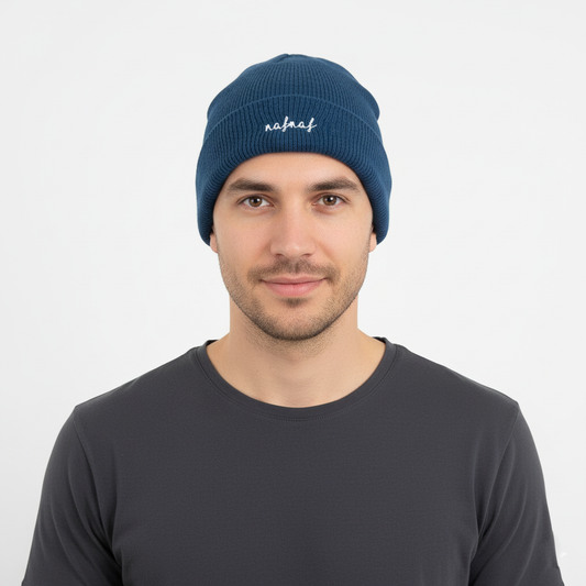 Naf Naf Paris Blue Winter Beanie - French Fashion Brand