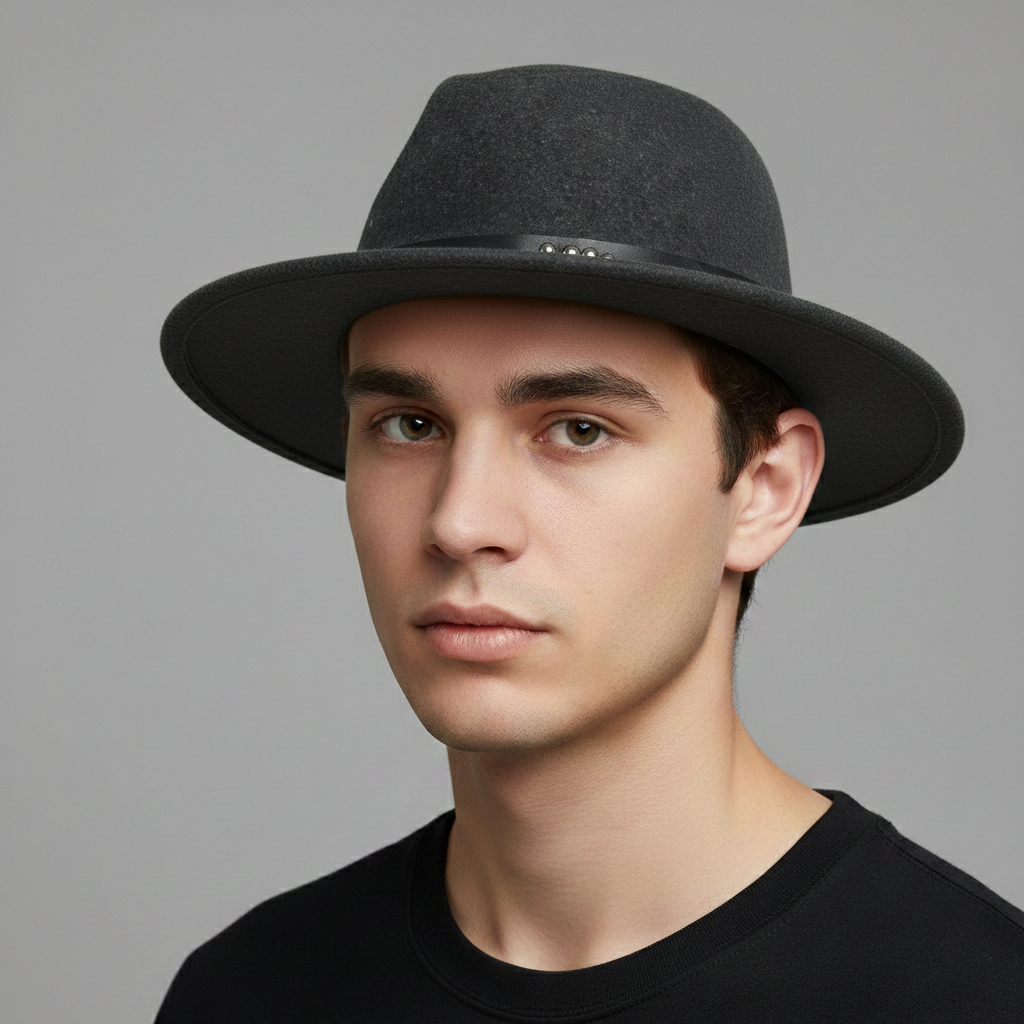 Vintage Grey Wool Felt Fedora