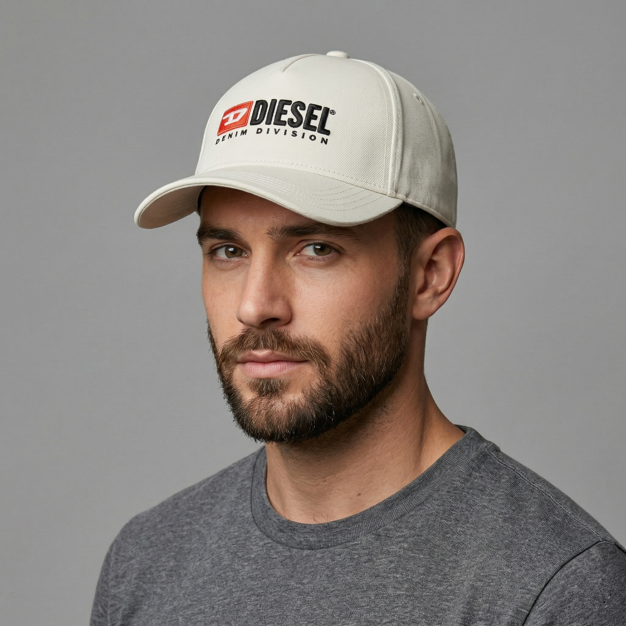 Diesel Denim Division Vintage Baseball Cap - Off-White & Black
