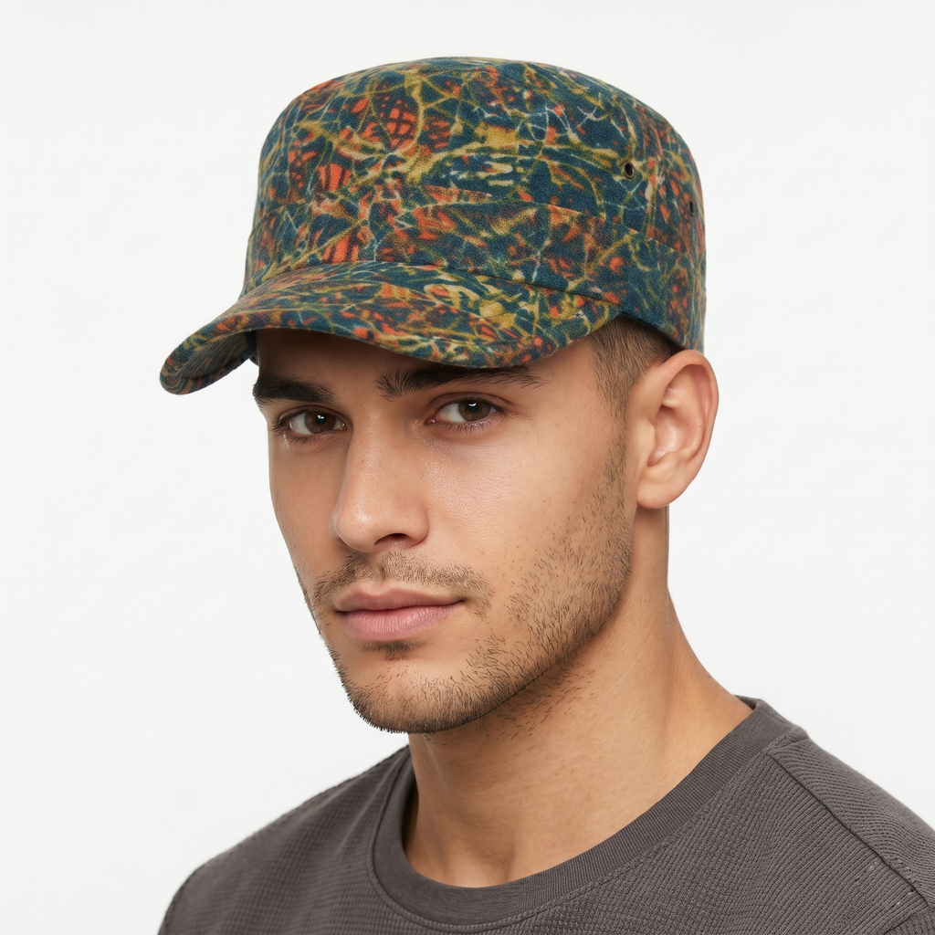 Thrifted AFNY Military Style Cap - Abstract Forest Design - Made in Korea