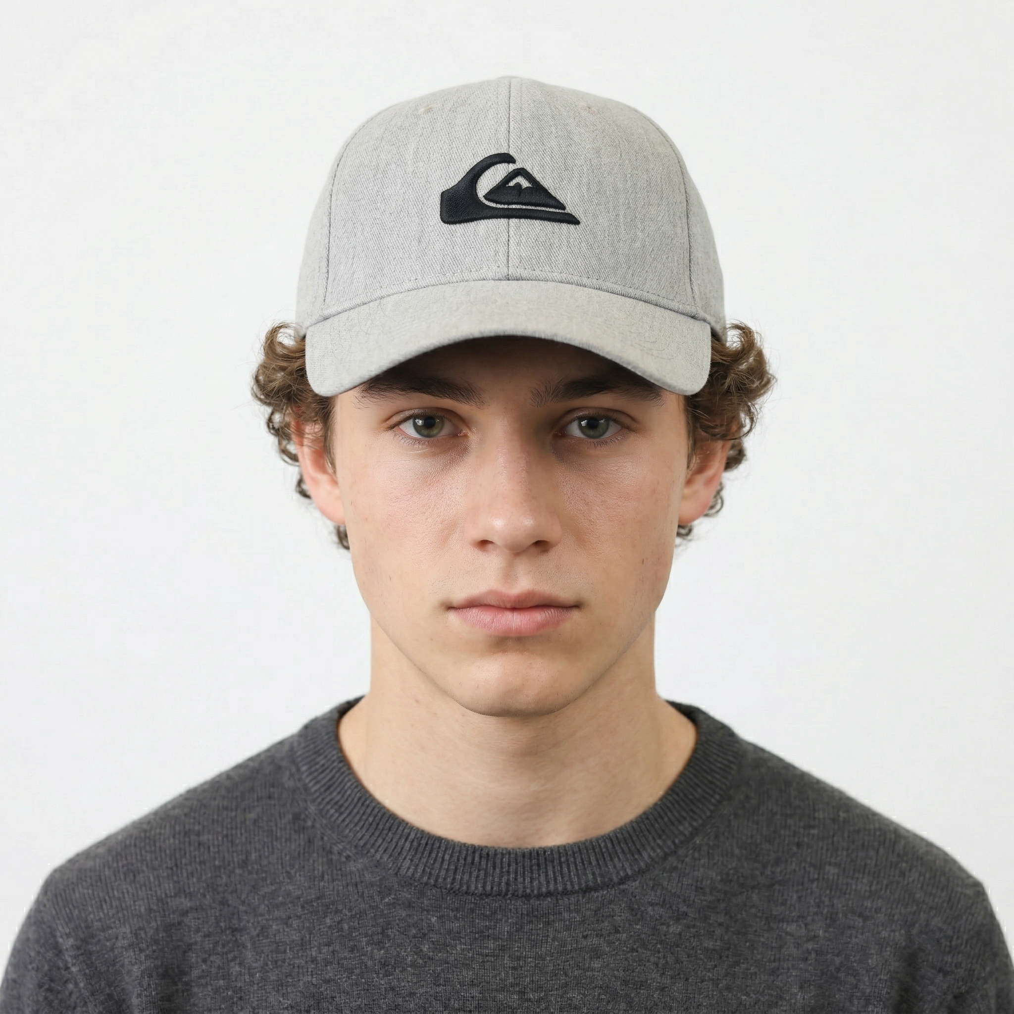 Vintage Quiksilver Embroidered Logo Thrifted Cap - Heather Grey Snapback Hat
