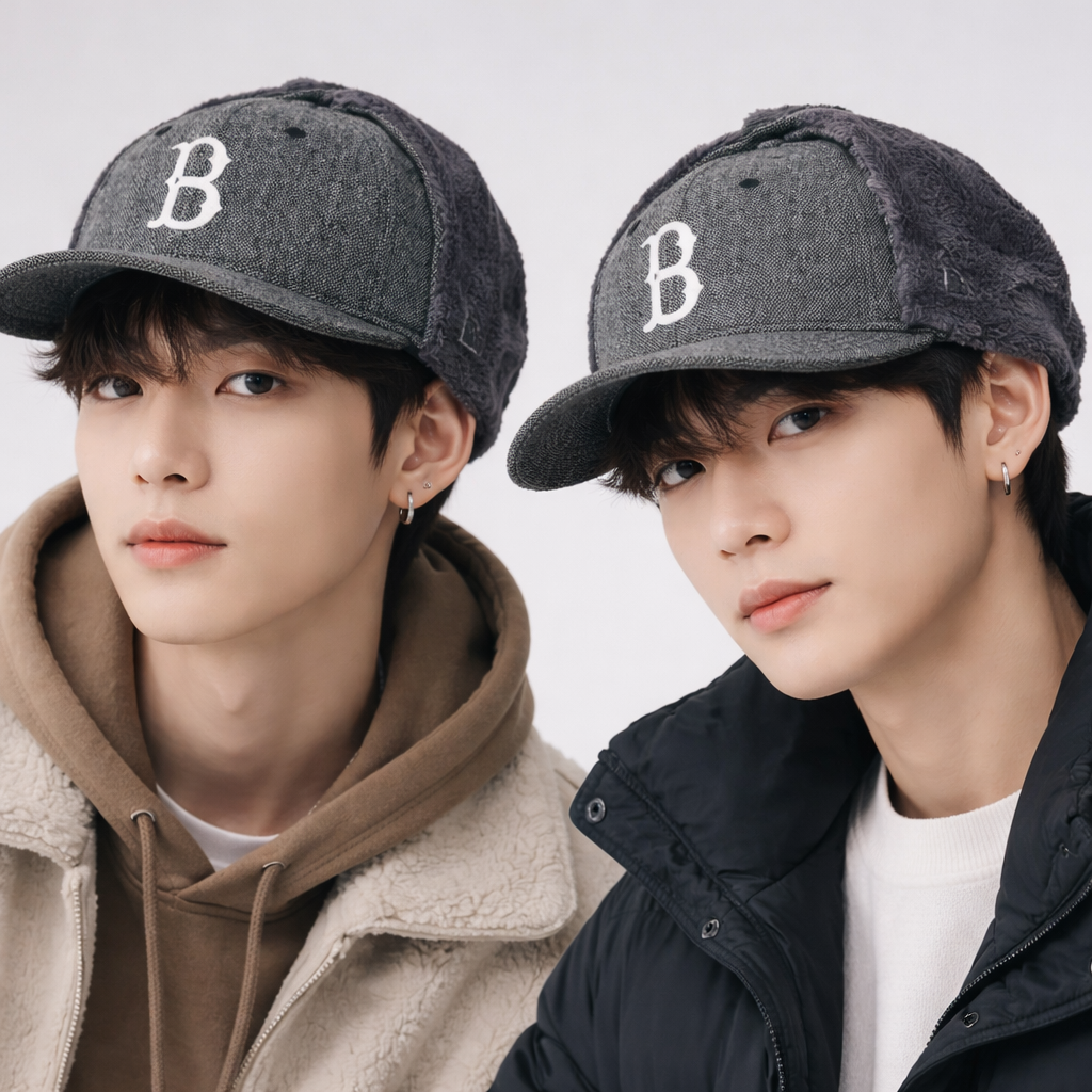 Vintage New Era Cooperstown Collection Dogear Thrifted Hat - Faux Fur Lined - Size 7 1/4