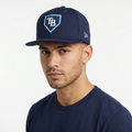 New Era 9FIFTY Tampa Bay Rays Navy Snapback Thrifted Hat