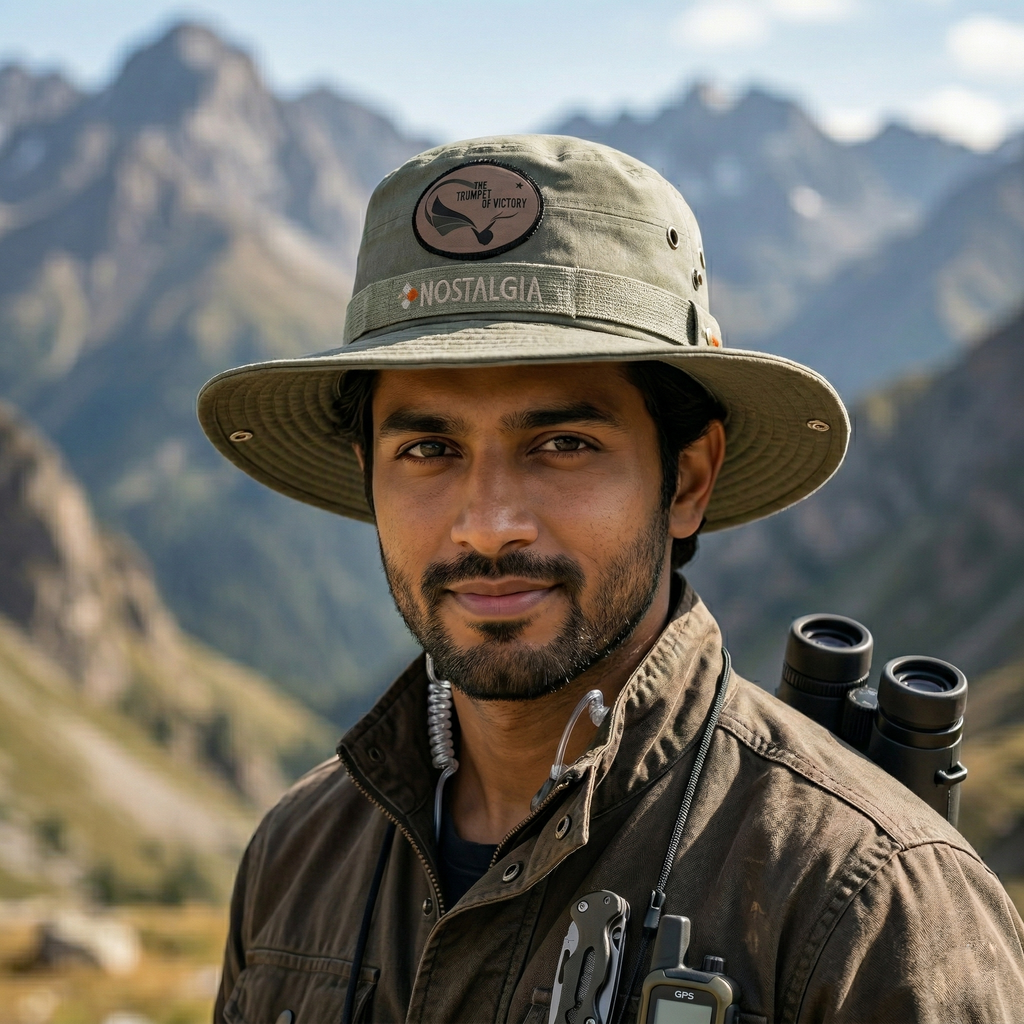 The Nostalgia Outdoor Boonie Thrifted Hat – Olive Green Wide Brim Safari Cap