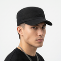 Thrifted Paerang-i Korean Design Black Patrol Cadet Hat