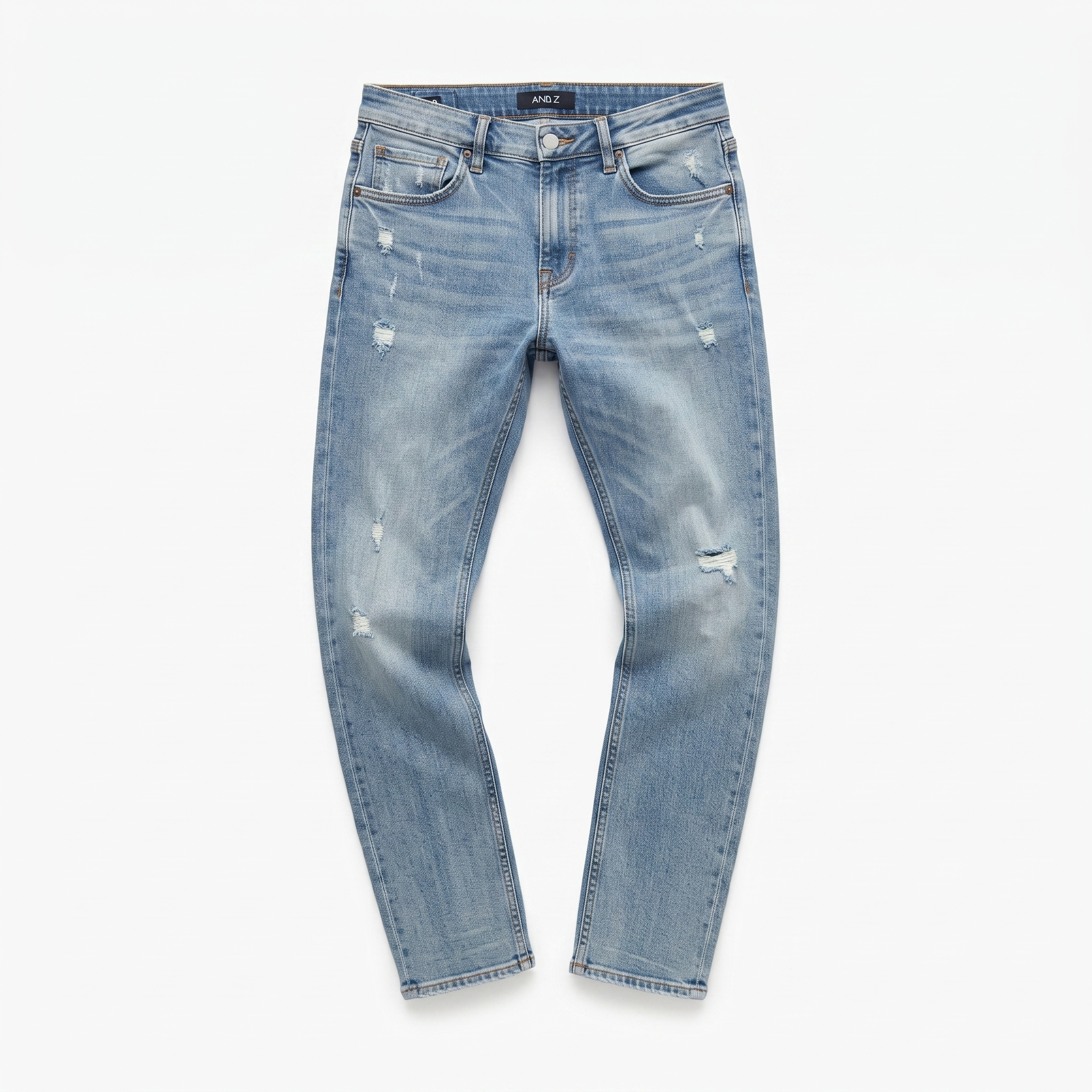 AND Z Women's Light Wash Distressed Denim Jeans 34 waist/ J1072