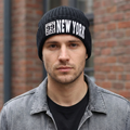 Official New York Yankees Knit Thrifted Beanie - Classic Black Adult Winter Hat