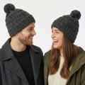 Smith Bridge New York (Korean Import) | Luxury Wool Pom Pom Beanie | Charcoal Grey