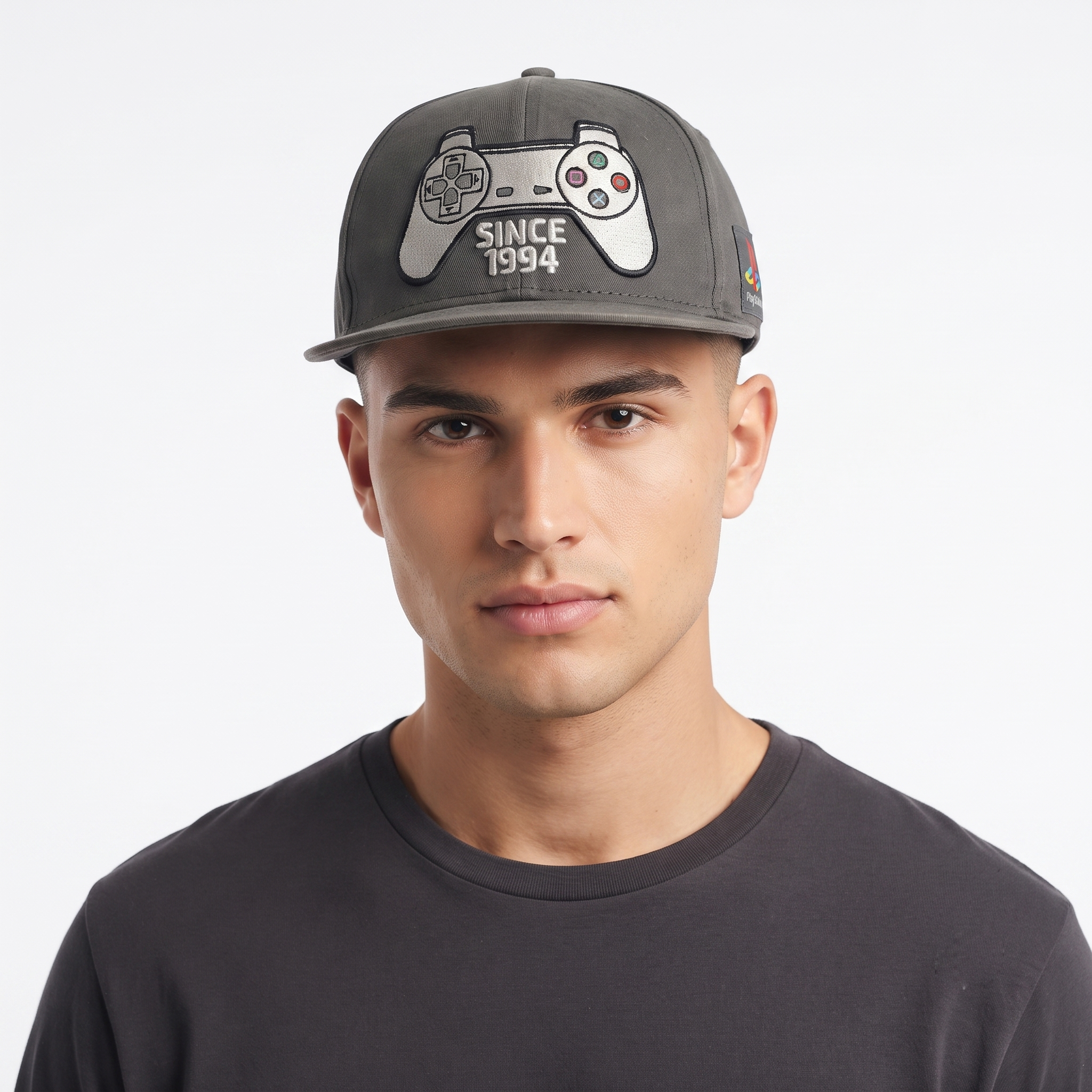 Official PlayStation Since 1994 Snapback - Thrifted Grey Retro Gamer Baseball Hat