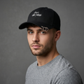 "Keep the Faith" Script Embroidered Cap with Metal Rings
