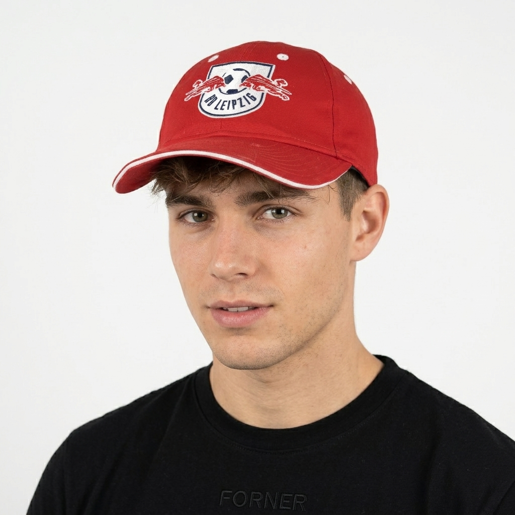 Thrifted RB Leipzig Red Crest Logo Snapback Baseball Hat | 11027