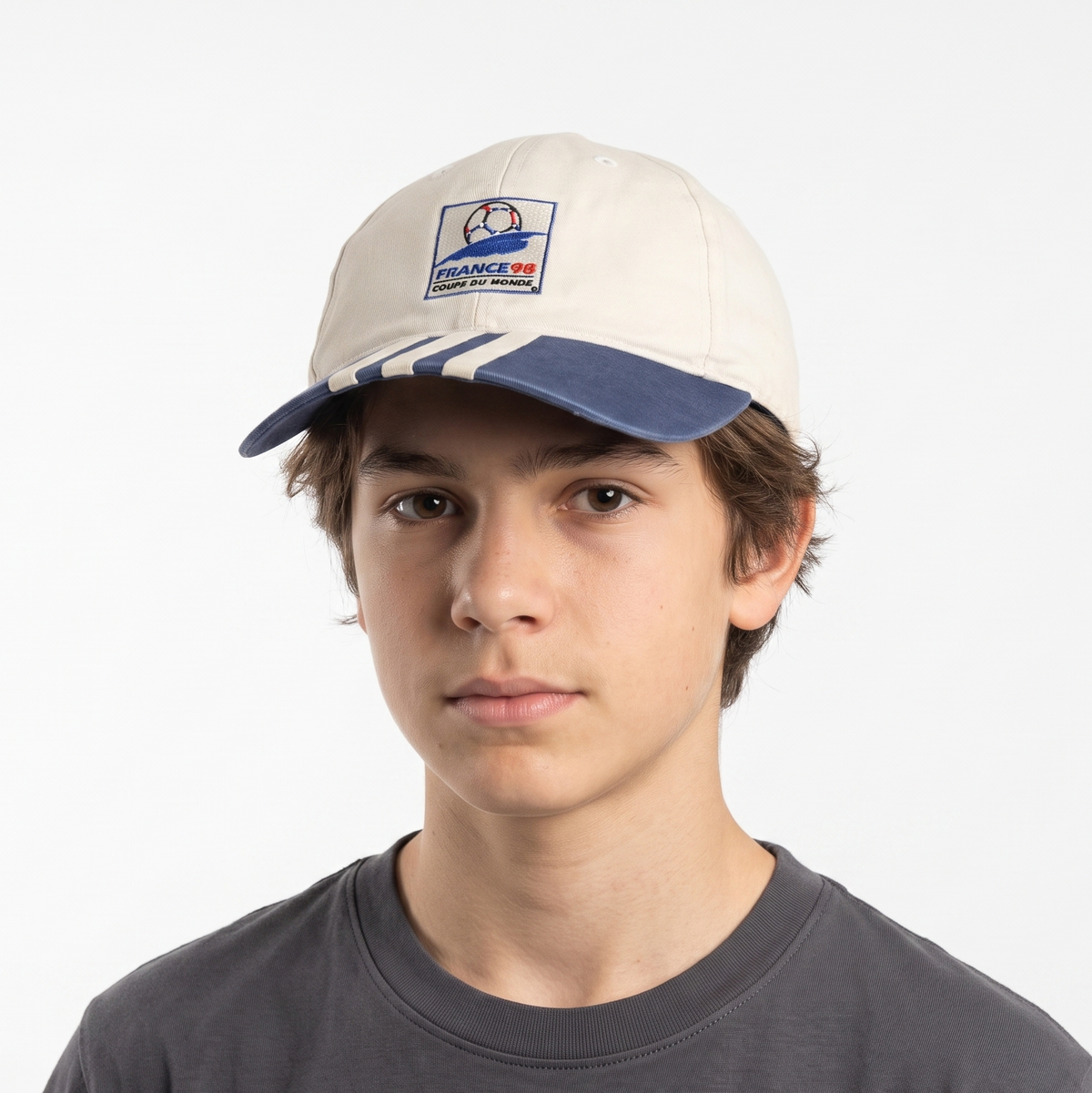 Thrifted France 98 World Cup Two-Tone Three Stripes Cap | 10217