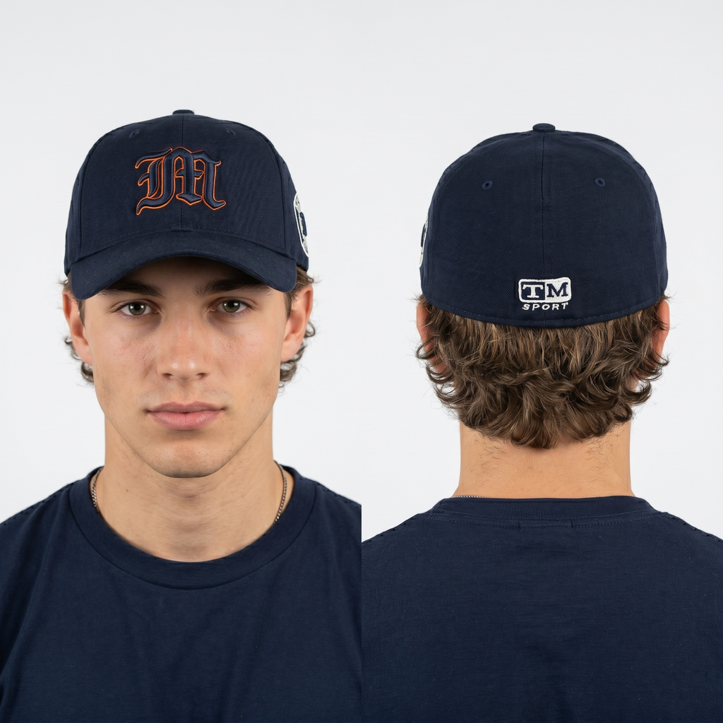 Thrifted Navy Blue Old English M Embroidered Baseball Cap