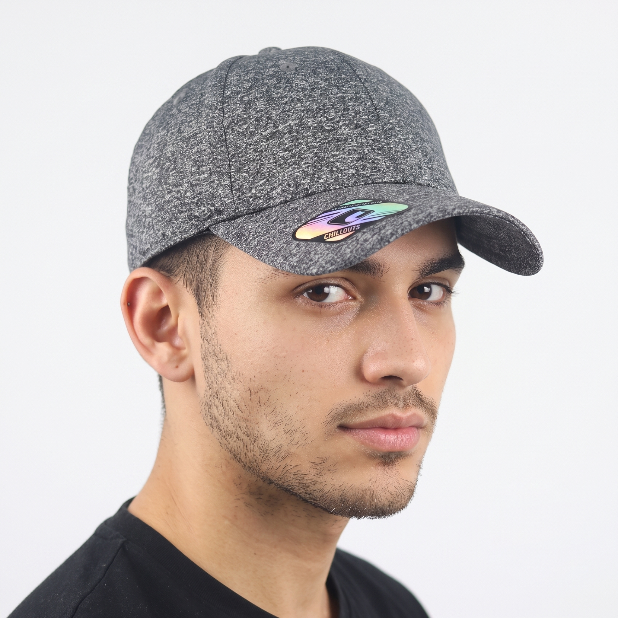 Thrifted Chillouts Heathered Grey Curved Visor Cap - Size 60-61cm