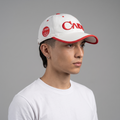 Vintage Caido Golf Strapback Hat | Thrifted White Red Korean Event Cap
