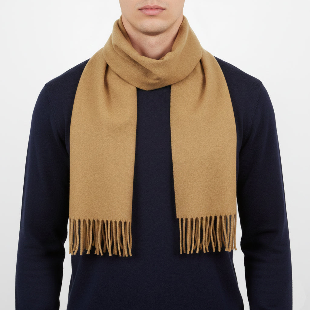 Classic Men's Winter Muffler - Soft Warm Wool Blend Scarf