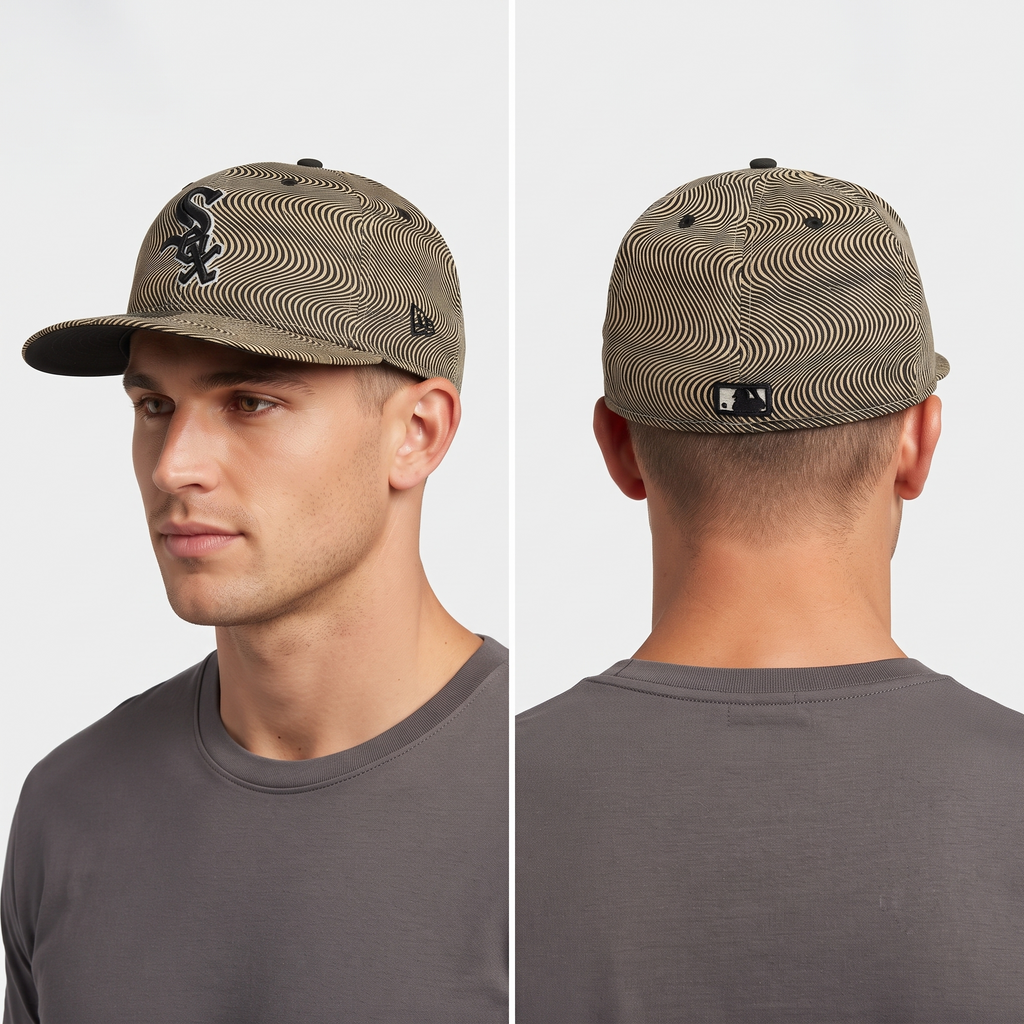 Thrifted Chicago White Sox New Era 59FIFTY Wavy Pattern Fitted Hat