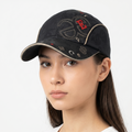 Thrifted Elégance Sports Luxury Black Graphic Strapback Hat