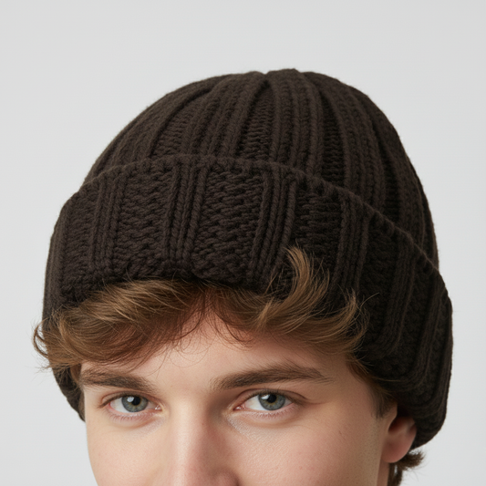 Chocolate Brown Made In Korea Winter Beanie - Warm Adult Hat