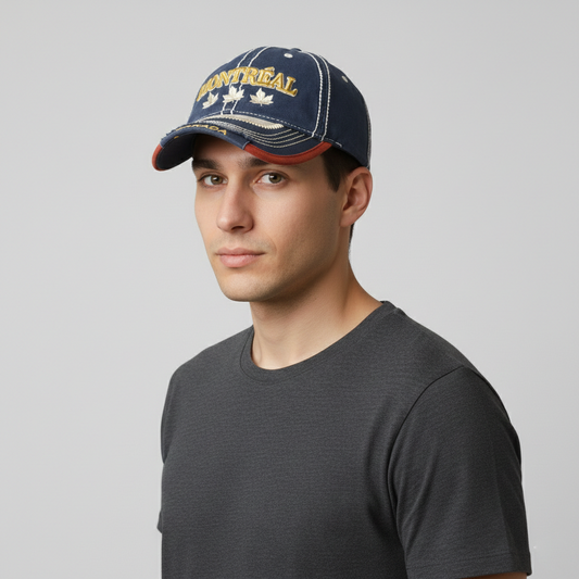 Vintage Montreal Canada Souvenir Thrifted Cap – Navy Blue Streetwear